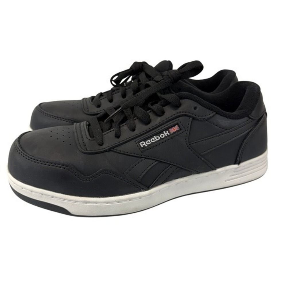 Reebok Club MEMT Work RB4157 Mens 6W Classic Safety Sneaker Black White Comp Toe